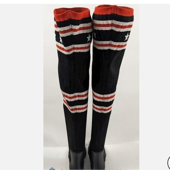 Givenchy Knit Fabric and Rubber Storm Rain Boots Womens - Picture 6 of 11